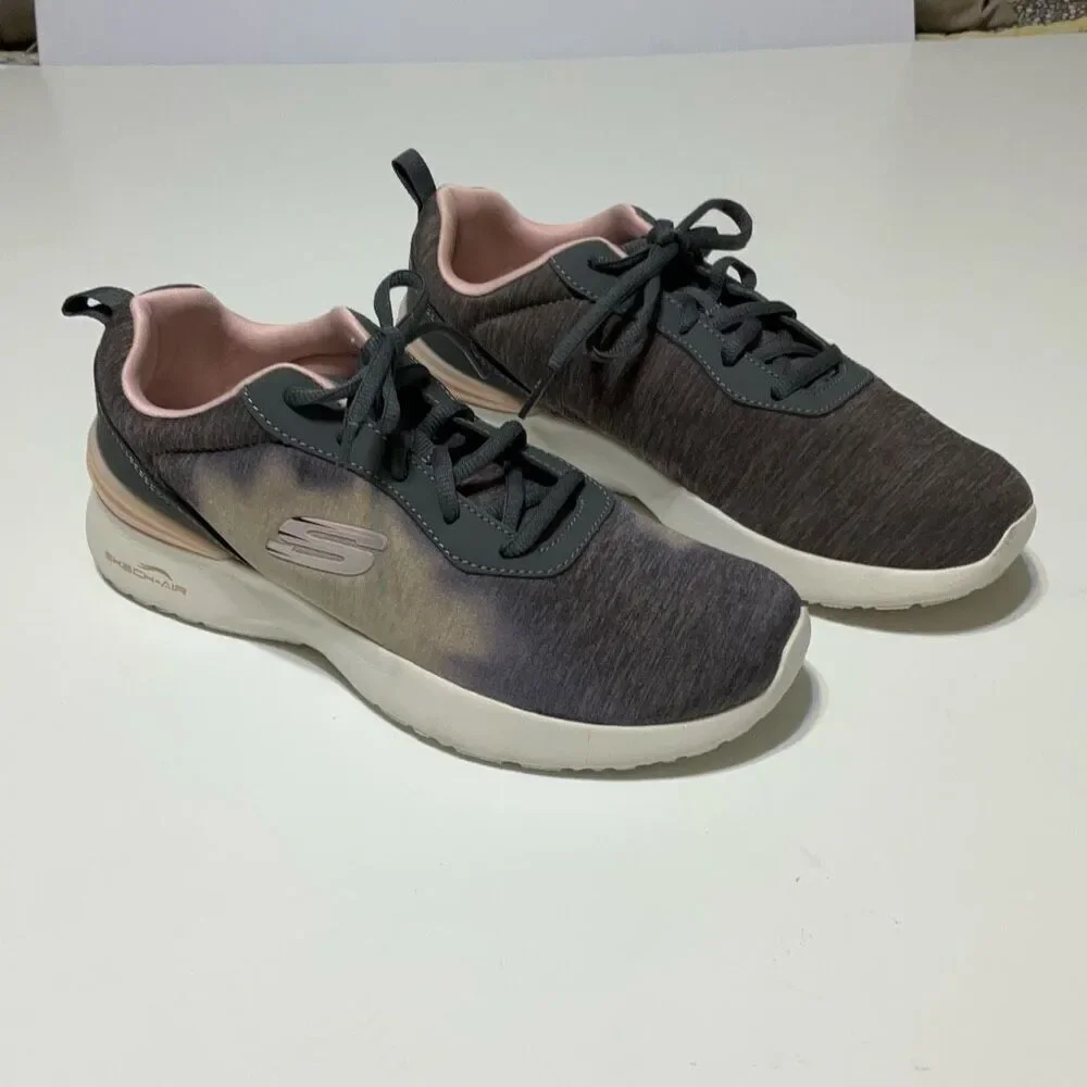 Skechers Skech-Air Grey and Pink Sneakers, 9. Memory Foam